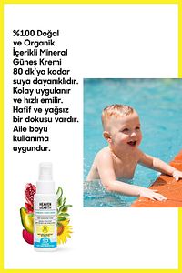 Mineral Güneş Kremi %100 Doğal Ve Organik Içerikli Korumalı Suya Dayanıklı Vegan 50 Spf 50 ml ürün fotoğrafı