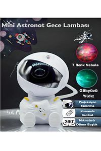 Astronot Robot Tasarım Bluetooth Gökyüzü Gece Lambası Zamanlama Kumandalı ürün fotoğrafı