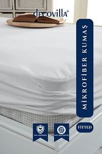 Micro Fitted Full Kenar Su Sıvı Geçirmez Yatak Koruyucu Alez Çarşaf Beyaz ürün fotoğrafı