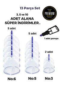 12'li Canlandırıcı Selülit Ve Çatlak Giderici Kupa Çekme Vakumlu Masaj Aleti - Hacamat Seti ürün fotoğrafı