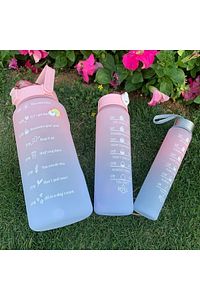 Motivasyonel 3 lü Set Su Matarası 2 lt+900 ml+600 ml Tritan Spor Salonu Suluk ürün fotoğrafı