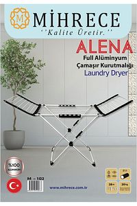 Alena Full Alüminyum Büyük Boy Lüx Çamaşır Kurutma Askılığı (ömür Boyu Paslanmaz ) ürün fotoğrafı