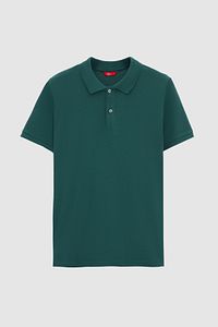 Regular Fit Haki %100 Pamuklu Uzun Ömürlü Kıvrılmaz Polo Yaka Nakışlı T-shirt ürün fotoğrafı