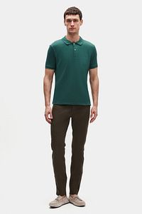 Regular Fit Haki %100 Pamuklu Uzun Ömürlü Kıvrılmaz Polo Yaka Nakışlı T-shirt ürün fotoğrafı