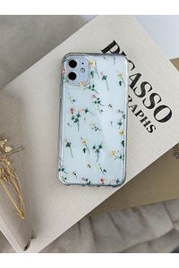Iphone 11 Uyumlu Krem Çiçek Desenli Kameralar Korumalı Kılıf ürün fotoğrafı