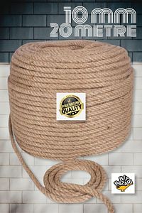 Jüt Halat ip 10mm 20 metre , kendir ip , Hasır ip - Dekor ipi ürün fotoğrafı