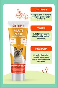 Kediler Için Bağışıklık Destekleyici Ve Tüy Yumağı Önleyici Multivitamin Macun 100g ürün fotoğrafı