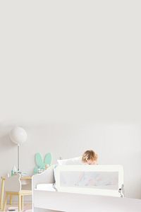 Guimo 150cm Yatak Bariyeri Katlanır Baza Korkuluğu Beyaz Foldable Bed Rail Guard Bed Rail For Baby ürün fotoğrafı