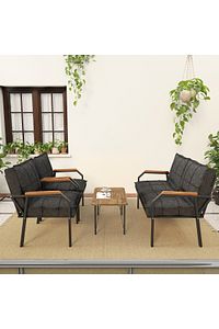 Hayal Balkon, Bahçe, Cafe, Metal Kanepe Koltuk Takımı , Bahçe Mobilyası, 211 Sehpalı - Antrasit ürün fotoğrafı