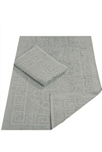 2 Li Banyo Ayak Havlusu &amp;#37;100 Pamuk 50x70 Cm Menesch Gri ürün fotoğrafı