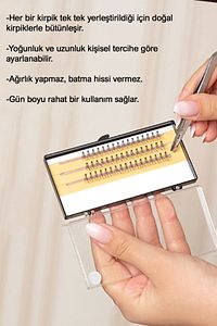 Nesura Tekli Demet Kirpik Takma Kirpik Gerçek Kıl 8mm 5li Sıra ürün fotoğrafı