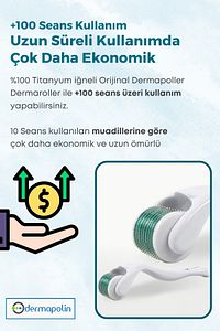 Orijinal %100 Titanyum 0,50mm 540 Iğneli 100 Kullanım Anti Alerjik Saç & Cilt Bakım Dermaroller ürün fotoğrafı