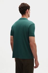 Regular Fit Haki %100 Pamuklu Uzun Ömürlü Kıvrılmaz Polo Yaka Nakışlı T-shirt ürün fotoğrafı