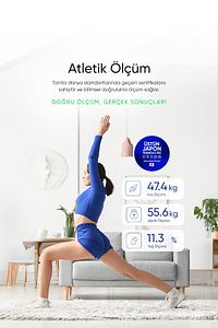 Bc 401 White Akıllı Bluetooth Tartı | Total Yağ, Sıvı, Kas, Kemik Mineral Ölçer Vücut Analiz Tartısı ürün fotoğrafı