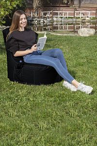 Eva Spor Dikiş Armut Koltuk Siyah ürün fotoğrafı