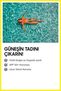 Mineral Güneş Kremi %100 Doğal Ve Organik Içerikli Korumalı Suya Dayanıklı Vegan 50 Spf 50 ml ürün fotoğrafı