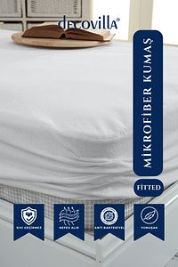 Micro Fitted Full Kenar Su Sıvı Geçirmez Yatak Koruyucu Alez Çarşaf Beyaz ürün fotoğrafı
