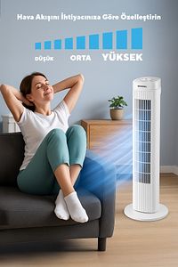 KTF-258W Kule Vantilatör - Beyaz ürün fotoğrafı