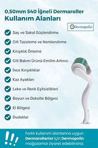 Orijinal %100 Titanyum 0,50mm 540 Iğneli 100 Kullanım Anti Alerjik Saç & Cilt Bakım Dermaroller ürün fotoğrafı