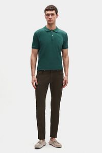 Regular Fit Haki %100 Pamuklu Uzun Ömürlü Kıvrılmaz Polo Yaka Nakışlı T-shirt ürün fotoğrafı