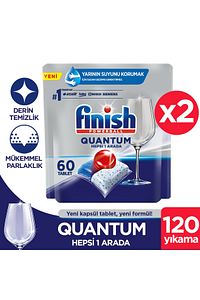 Quantum Hepsi Bir Arada Bulaşık Makinesi Deterjanı Kapsül Tablet 120 Adet (60 x 2'li) ürün fotoğrafı