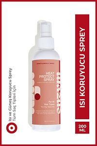 Isı ve güneş koruyucu etkili saç spreyi 200 ml (keratin + hidrolize pirinç proteini) ürün fotoğrafı