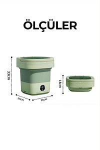 Katlanır Çamaşır Makinesi Yeşil 10 Litre ürün fotoğrafı