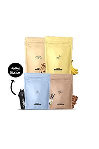Başlangıç Paket Xl - X4 Öğün Tozu (çikolata, Kurabiye, Muz, Vanilya) - 1 Ücretsiz Shaker ürün fotoğrafı