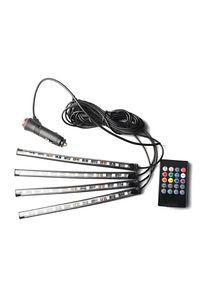 Araç Içi Aydınlatma Kumandalı Müziğe Duyarl 12 Led Ayak Altı Led - 7 Renk Rgb Pra-443095-7597 ürün fotoğrafı