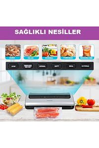 Küchen Pratic Vs7210 Silver Ev Tipi Elektrikli Vakum Makinesi 10 Adet Vakum Poşeti ürün fotoğrafı