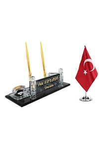 Lüks Kristal Masa İsimliği ve Masa Bayrağı ürün fotoğrafı