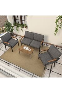 Hayal Balkon, Bahçe, Cafe, Metal Kanepe Koltuk Takımı , Bahçe Mobilyası, 211 Sehpalı - Turkuaz ürün fotoğrafı