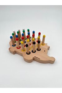 Montessori Eğitici Ahşap Oyuncak – Tak Çıkar Renkli Ahşap Kirpi Oyuncak ürün fotoğrafı