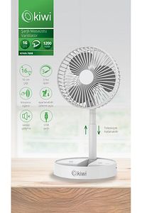 Kfan-7608 Şarjlı Beyaz Katlanılabilir Mini Fan Masa Üstü Vantilatörü Usb Soğutucu Sessiz El Fanı ürün fotoğrafı