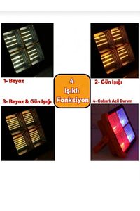 Ct-4698 Güneş Enerjili Solar 200w Watt Led Projektör Taşınabilir Sarı Beyaz Ve Çakar Işık Lamba Ip44 ürün fotoğrafı