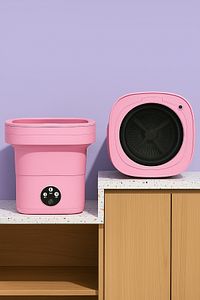 Katlanır Çamaşır Makinesi Pembe 10 Litre ürün fotoğrafı
