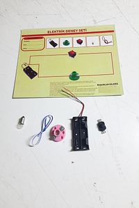 Okul Deney Seti - Elektrik Seti Ampul - Pil Yatağı - Duy -Düğme Seti ürün fotoğrafı