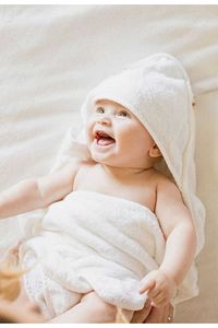 Outlet-%100 Pamuklu Kız-erkek Yenidoğan-bebek Banyo Havlu Kundak Düz/beyaz ürün fotoğrafı