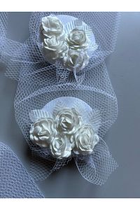Nikah Aksesuar,nikah Kepi Vualet,nikah Şapkası,nikah Kep,gelin Şapkası,vualet, Tüllü Gelin Tokalı ürün fotoğrafı