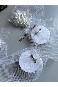 Nikah Aksesuar,nikah Kepi Vualet,nikah Şapkası,nikah Kep,gelin Şapkası,vualet, Tüllü Gelin Tokalı ürün fotoğrafı