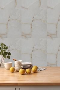 30x60 Cm Sarı Gold Mermer Desenli Kendinden Yapışkanlı Seramik Köpük Banyo PVC Duvar Paneli-6017 ürün fotoğrafı