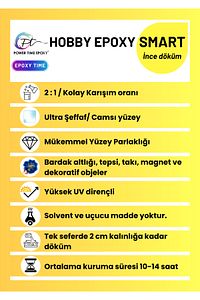 1500 gram Hobby Epoxy Smart/ Ultra Şeffaf Ve Parlak Epoksi Reçine Ince Döküm ürün fotoğrafı