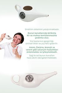 Neti Pot - Neti Burun Duşu - Seramik Burun Temizleme Demliği ürün fotoğrafı