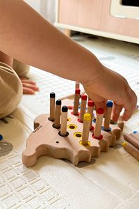 Montessori Eğitici Ahşap Oyuncak – Tak Çıkar Renkli Ahşap Kirpi Oyuncak ürün fotoğrafı