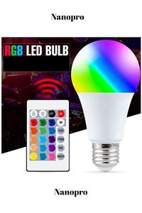 Nanopro Led Uzaktan Kumandalı Renk Değiştiren Ampul Rgb 9w Beyaz Lamba Ve Renkli Ampul ürün fotoğrafı