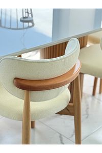 Bohem Yemek Masası Sandalyesi Ahşap Sandalye Polo Mutfak Sandalyesi Salon Sandalyesi ürün fotoğrafı