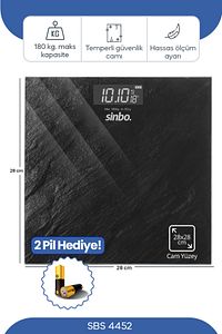 Sbs-4452 Banyo Baskülü Büyük Ölçü 28cm Cam Siyah ürün fotoğrafı