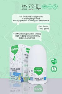 %100 Doğal Roll-on Beyazlatıcı Etkili Deodorant Ter Kokusu Önleyici Bitkisel Lekesiz Vegan 50 ml ürün fotoğrafı