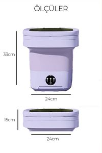Katlanır Çamaşır Makinesi Mor 10 Litre ürün fotoğrafı