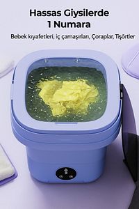 Katlanır Çamaşır Makinesi Mavi 10 Litre ürün fotoğrafı